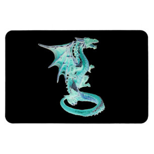 Sky Blue Dragon Horizontal Flexible Photo Magnet