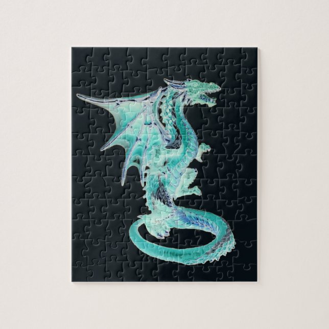 Sky Blue Dragon  Jigsaw Puzzle (Vertical)