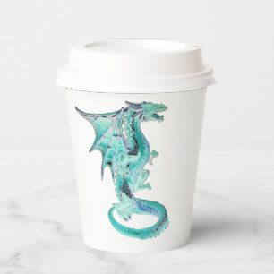 Sky Blue Dragon Paper Cups