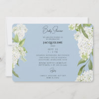 Sky Blue Dripping White Hydrangeas Baby Shower 