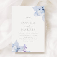 Sky Blue Dusty Watercolor Floral Wedding
