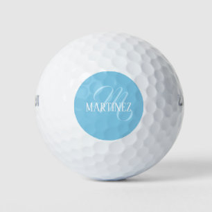 Sky Blue Elegant Personalised Name Club Golf Balls