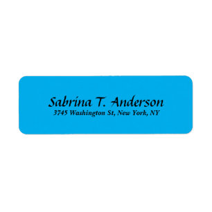 Sky Blue Elegant Script Modern Return Address Label