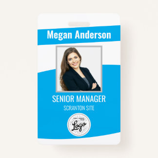 Sky Blue Employee Photo ID Badge