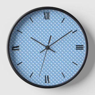 Sky blue, enamel look, studded grid wall clock