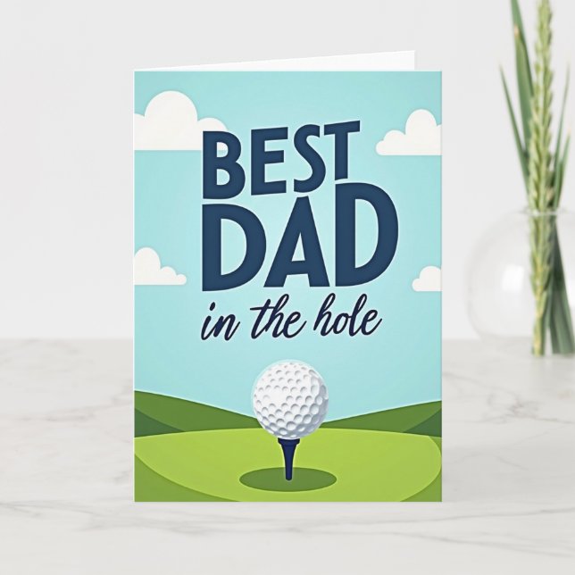 Sky Blue Fathers Day Tee Card (Front)