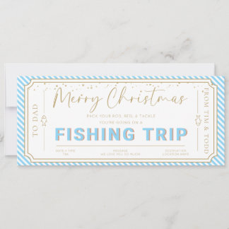 Sky Blue Fishing Trip Christmas Gift Voucher Card