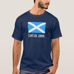 Sky Blue Flag of Scotland Tartan Army T-Shirt 