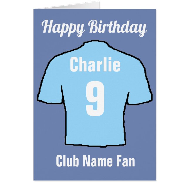 Sky Blue Football Club Shirts to Customise (Front)
