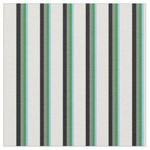 Sky Blue, Forest Green, Grey, Black & Light Cyan Fabric