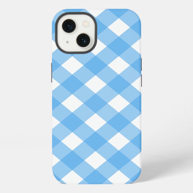 Sky blue gingham Case-Mate iPhone case (Back)