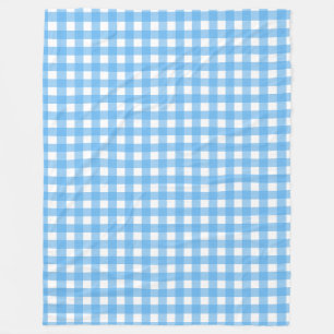 Sky blue gingham fleece blanket