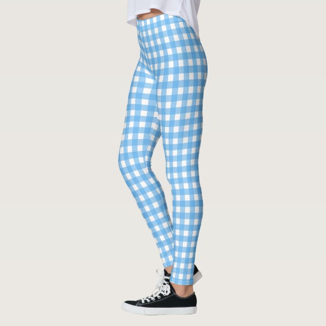 Sky blue gingham leggings (Left)