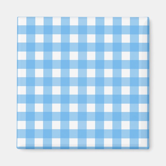 Sky blue gingham magnet (Front)
