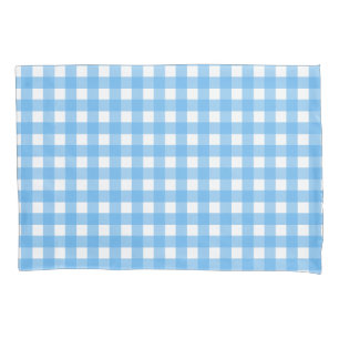 Sky blue gingham pillowcase