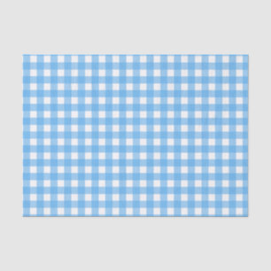 Sky blue gingham tissue paper