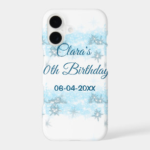 Sky blue glitter add birthday date name year siple