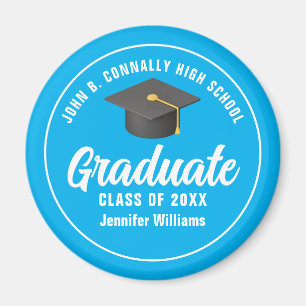 Sky Blue Graduate Custom Graduation Magnet