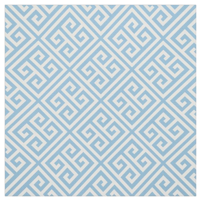 Sky Blue Greek Key Fabric (Swatch)