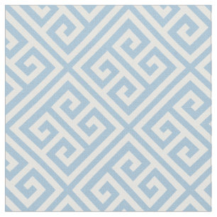Sky Blue Greek Key Pattern Fabric