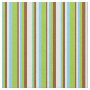 Sky Blue, Green, Brown, and Mint Cream Coloured Fabric