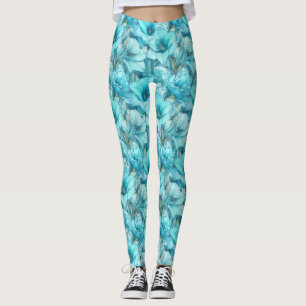 Sky Blue Gym Amaryllis Themed Mum Gifts Leggings