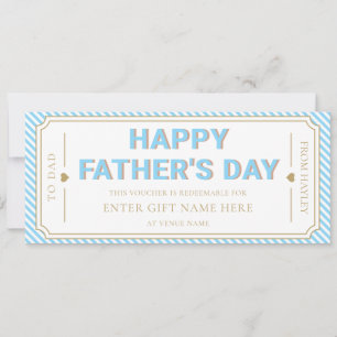 Sky Blue Happy Father's Day Gift Voucher Card