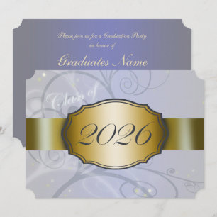 Sky Blue Harvest and Gold 2026 Graduation Party Invitation