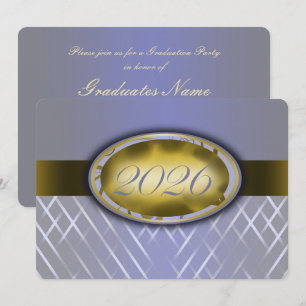 Sky Blue Harvest and Gold Class of 2026 Party Invitation