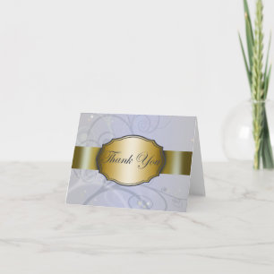 Sky Blue Harvest and Gold Floral Thank You Card