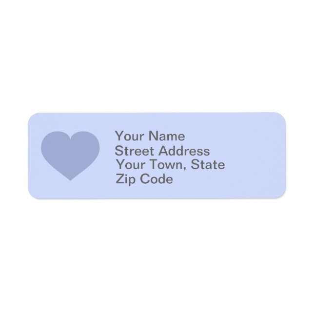Sky blue heart return address label (Front)