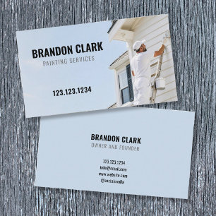 Sky Blue House Painter Ladder Painting Service Business Card