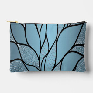 Sky Blue Hues Creative Leave Pattern Accessory Pouch