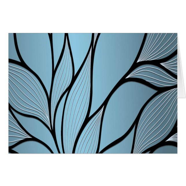 Sky Blue Hues Creative Leave Pattern Blamk (Front Horizontal)