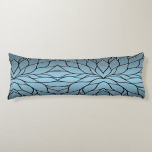 Sky Blue Hues Creative Leave Pattern Body Cushion