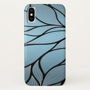 Sky Blue Hues Creative Leave Pattern iPhone X Case