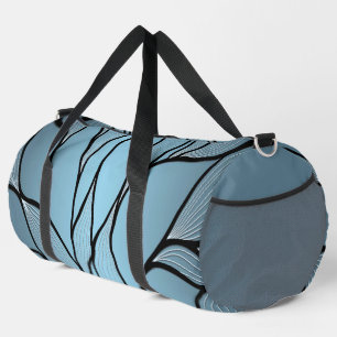 Sky Blue Hues Creative Leave Pattern Duffle Bag