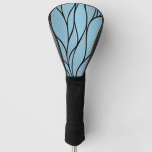 Sky Blue Hues Creative Leave Pattern Golf Head Cover