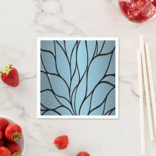 Sky Blue Hues Creative Leave Pattern Napkin