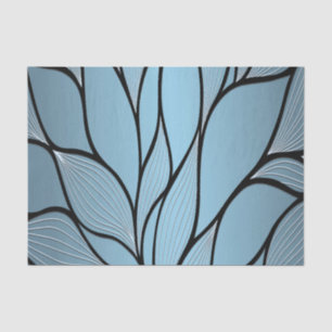 Sky Blue Hues Creative Leave Pattern Tissue Paper