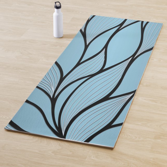 Sky Blue Hues Creative Leave Pattern  Yoga Mat (In Situ)