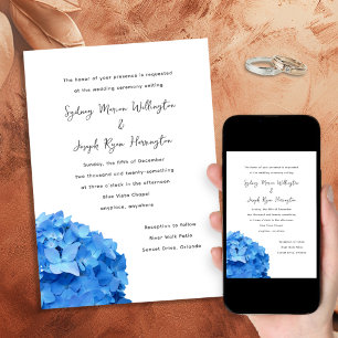 Sky Blue Hydrangea Wedding Invitation