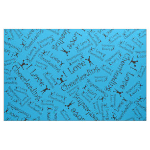Sky blue I love cheerleading Fabric