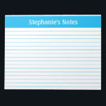 Sky Blue Lined 11 x 8.5 Landscape Personalised Notepad<br><div class="desc">Sky Blue Lined 11 x 8.5 Landscape Personalised Notepad These customisable notepads are simple for every day use or sending a formal note to someone from your home office or desk. You can also choose a variety of colours from our shop for your home office needs. Personalise these notepads with...</div>