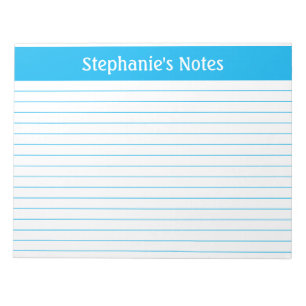 Sky Blue Lined 11 x 8.5 Landscape Personalised Notepad