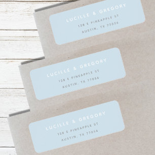 Sky Blue Minimalist First Names Return Address Label