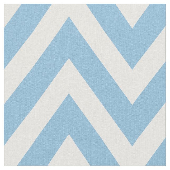 Sky Blue Modern Chevron Large Scale Fabric (Close Up)
