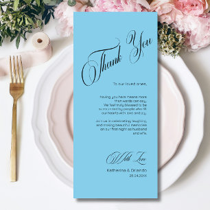 Sky Blue Modern Place Setting Thank You Card