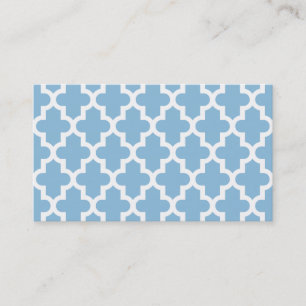 Sky Blue Moroccan Blank Business Card Template