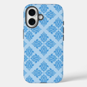 Sky Blue Moroccan Damask iPhone 16 Case
